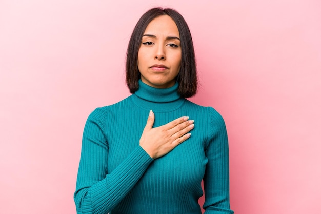 Taking an oath putting hand on chest