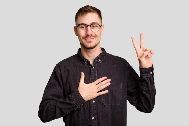 Taking an oath putting hand on chest