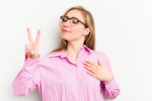 Taking an oath putting hand on chest