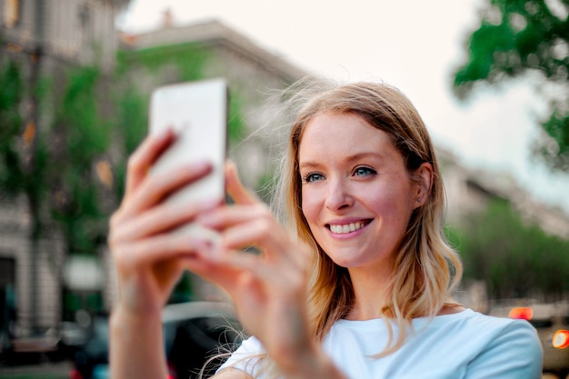 Taking a photo with a smartphone