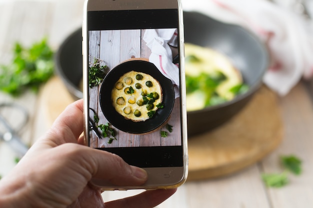 Photo taking picture of food