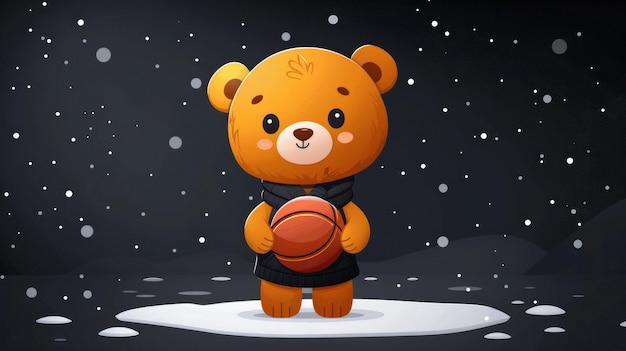 Taking the shot slogan with a bear doll playing basketball modern illustration