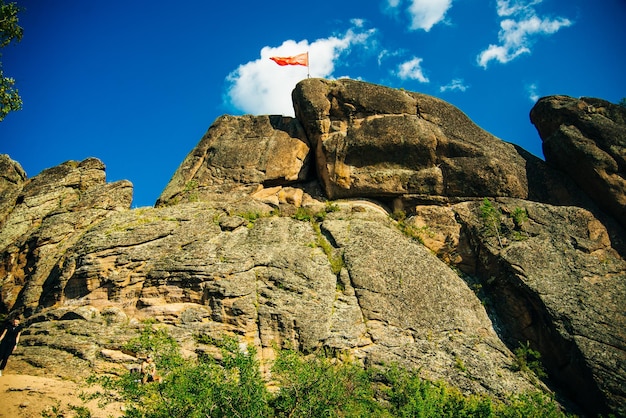 Takmak rock Krasnoyarsk Pillars Nature Reserve is one of the unique places in Russia High quality photo