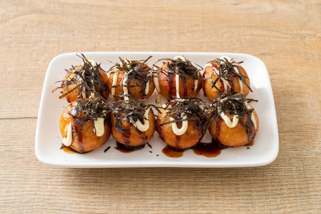 Takoyaki ball dumplings or Octopus balls - Japanese food style