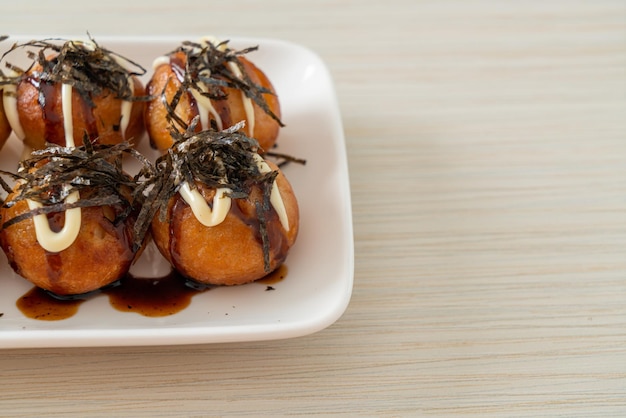 Takoyaki ball dumplings or Octopus balls - Japanese food style