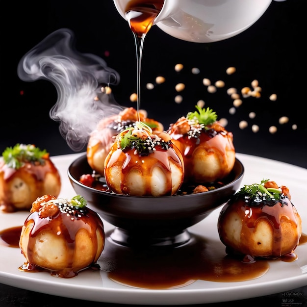 Takoyaki balls traditional Japanese snack cuisine