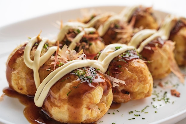 Takoyaki and white background