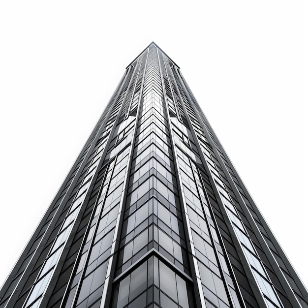 a tall building with a sky background that has many windows