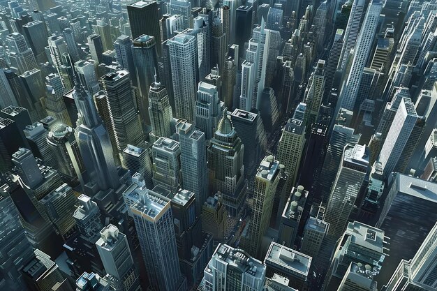 Tall Buildings in a Bustling Metropolis