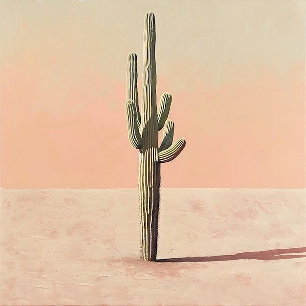 Photo tall cactus in a desert landscape