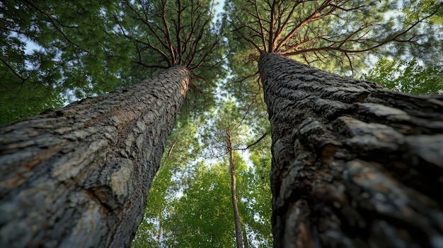 Photo tall pine trees in a forest canopy