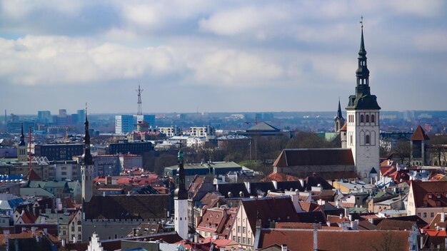 Tallinn skyline Estonia Aerial view of Estonia Tallinn old town Estonia