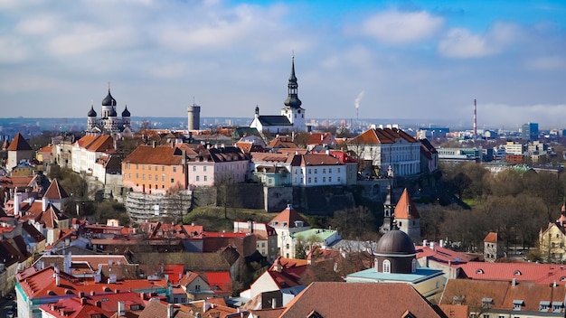 Tallinn skyline Estonia Aerial view of Estonia Tallinn old town Estonia