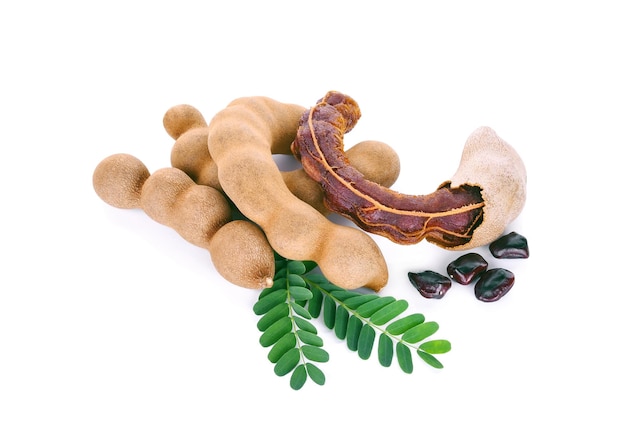 Tamarind on white background