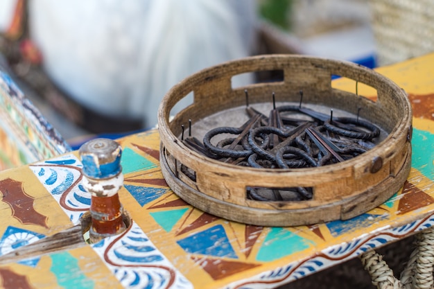 Photo tambourine and sicilian scacciapensieri