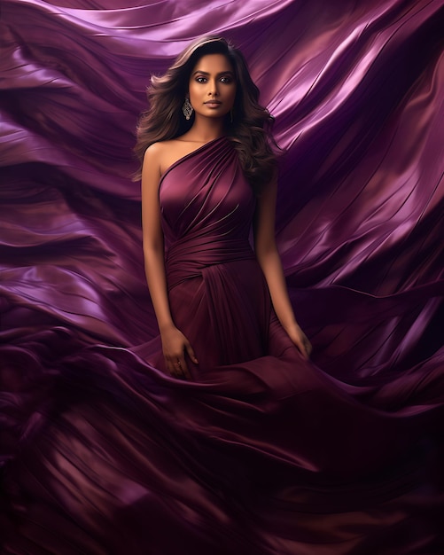 Tamil Actress Radiant Purple Sari