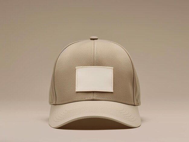 Photo a tan cap with a square patch on the front