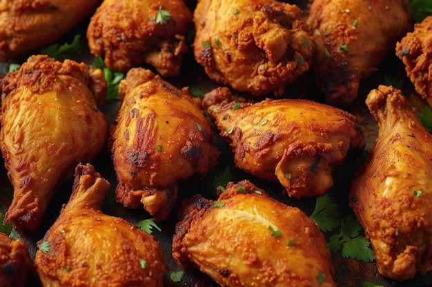 Tandoori chicken pieces with a golden brown crust