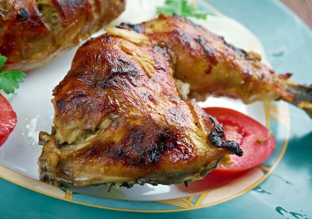 Tandoori chicken  with fresh vegetables