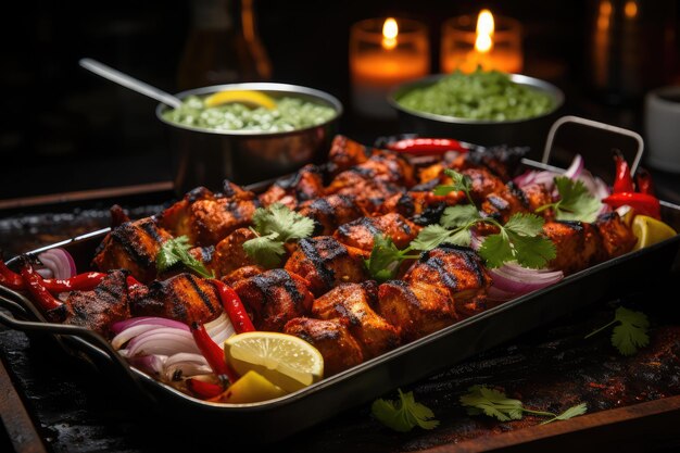 Tandoori Serving in the kitchen table Professional food photography advertising