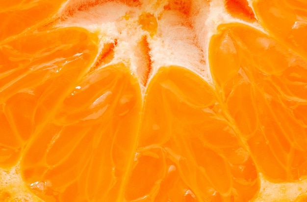 Tangerine cut inside orange slices closeup background wallpaper