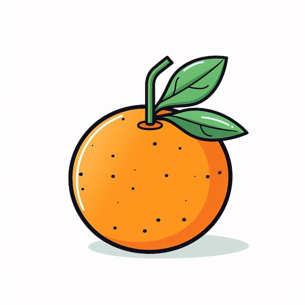 Photo tangerine icon fruit and citrus symbol art logo illustration