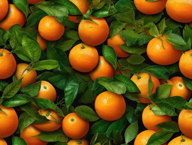 Tangerines background as seamless tile generative AI