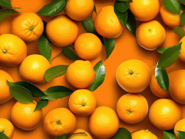 Tangerines background as seamless tile generative AI