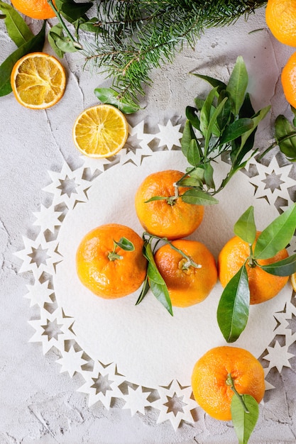 Tangerines in Christmas decor