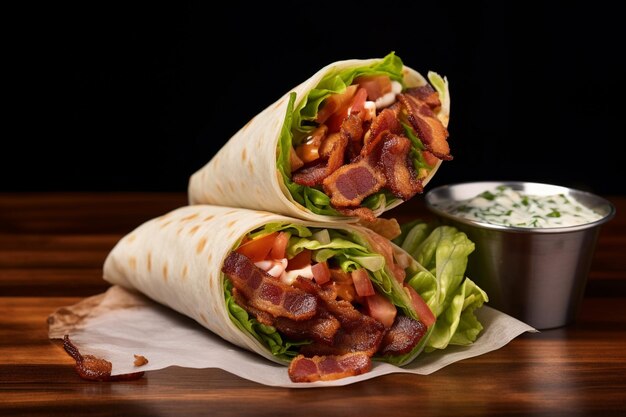 Tangy bbq bacon ranch wrap platter