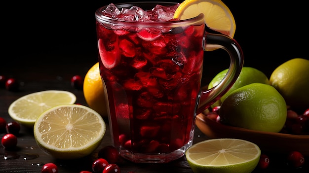 Tangy Cranberry Punch with Floating Citrus Slices