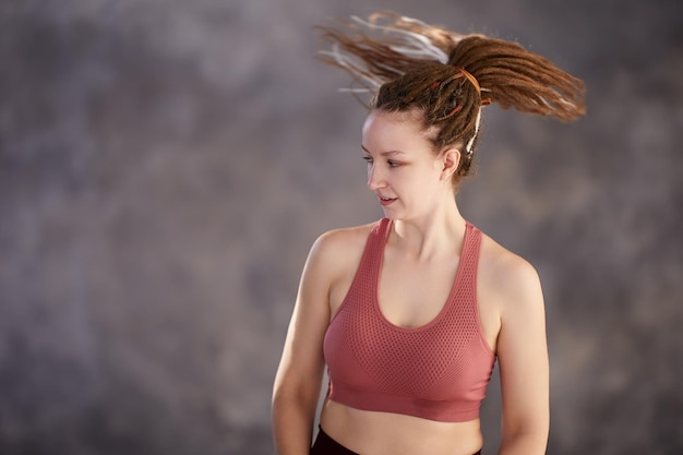 Tank top dressed on woman 28 years old indoors