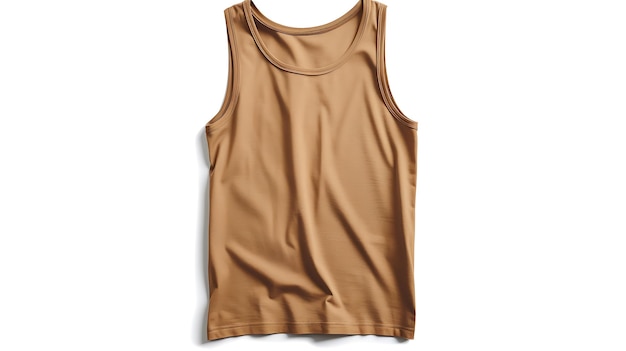 Photo a tank top with a brown top that says the top is made by the company