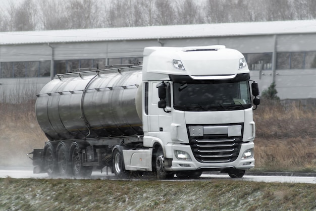 Tank Truck Transporting LPG Gas on a Highway A Challenge and Beauty of Transportation Logistics