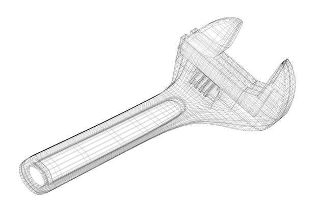 Tanker crude oil carrier ship, 3D model body structure, wire model