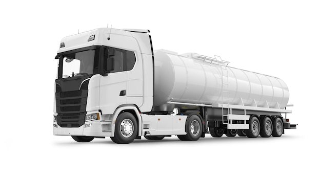 Tanker truck 3D rendering isolated on white background