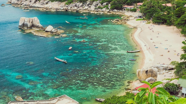 Tanote Bay with Beautiffull Coral Reef Koh Tao Thailand