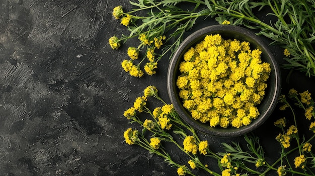 tansy essential oil in a beautiful bottle on the table