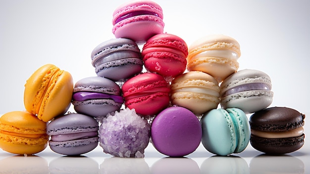 Tantalizing Assortment of Colorful Macarons Delicate Delights