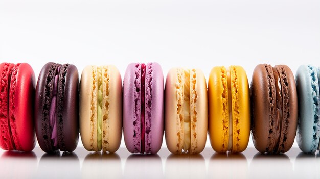 Tantalizing Assortment of Colorful Macarons Delicate Delights