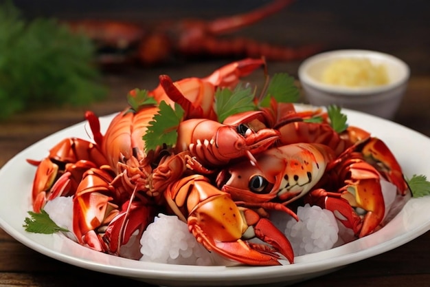 Tantalizing Cooked Crawfish Showcase Gourmet Seafood Delight