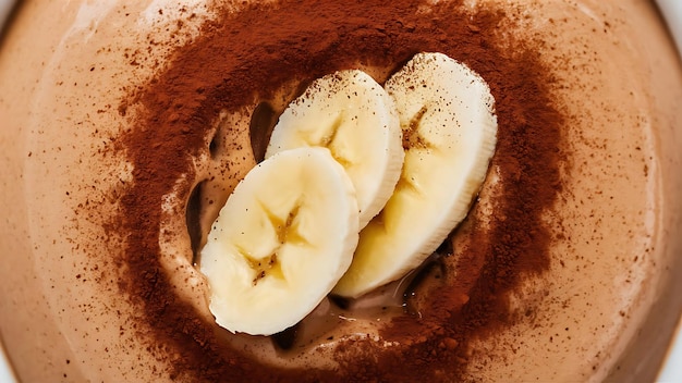 A tantalizing photo of a chocolate banana smoothie