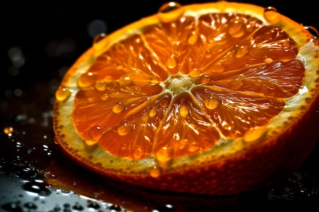 Tantalizing Tang CrossSection of Ripe Orange on Display Citrusy Delight for Culinary Creativity