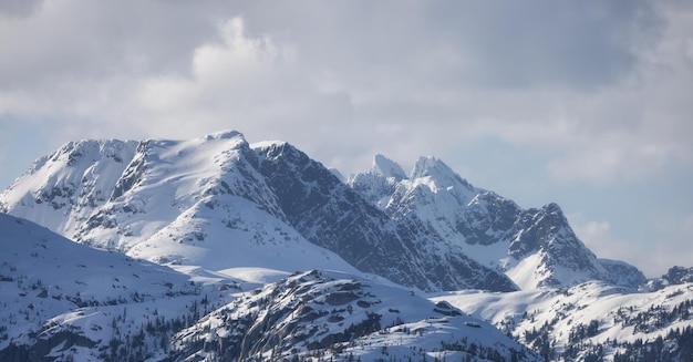 Tantalus range mountain covered in snow canadian landscape nature background