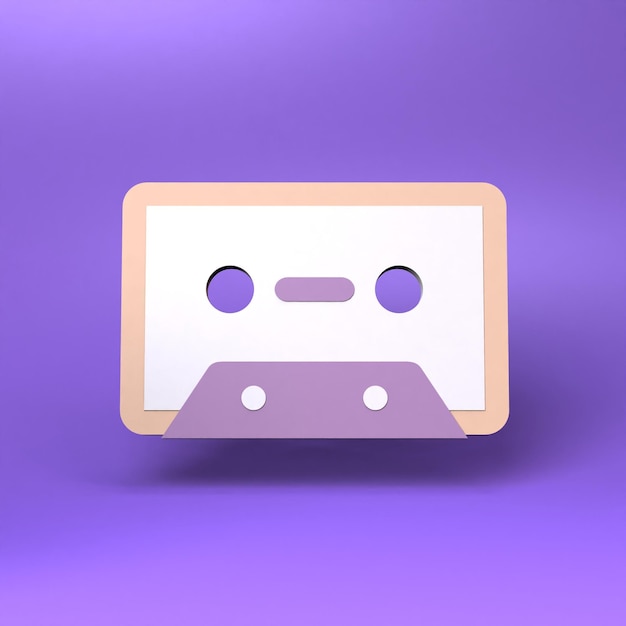 Tape recorder cassette icon 3d render illustration