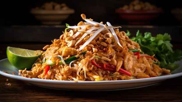 A Tapestry of Flavors Bright and Vibrant Colors of Authentic Pad Thai Thai Cuisine