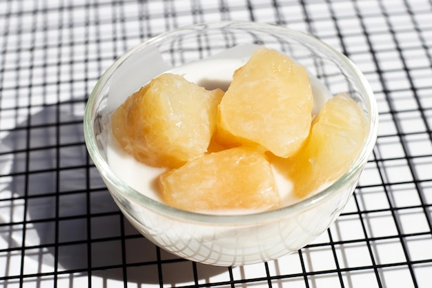 Tapioca in syrup with cocont milk