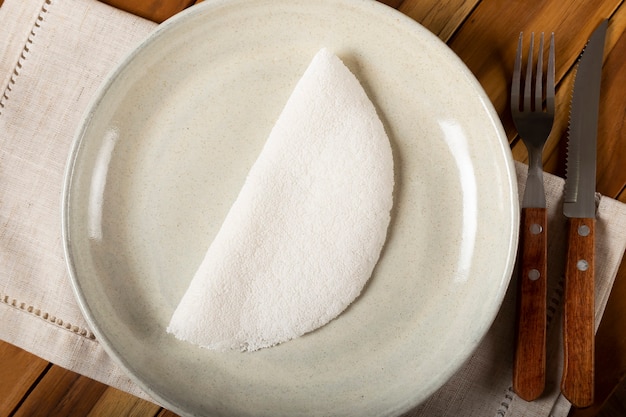 Tapioca with butter on the table. Brazilian tapioca.