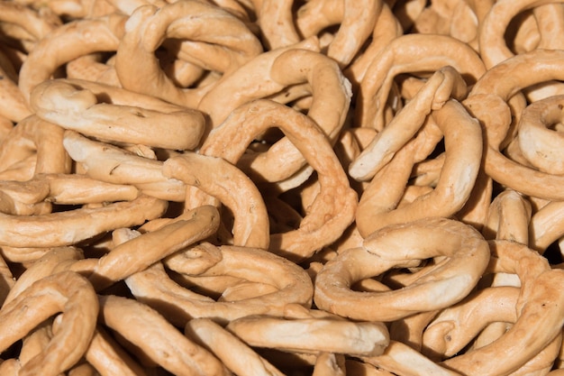 Taralli traditional italian bread plate