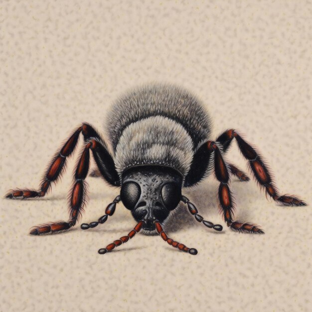 Tarantula on a white background Drawing by watercolor